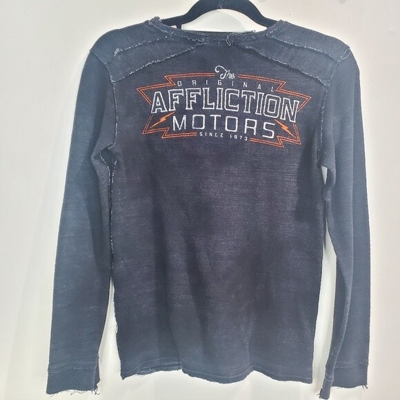 Affliction long sleeve Reversible skull waffle thermal long sleeve size med - Picture 5 of 13